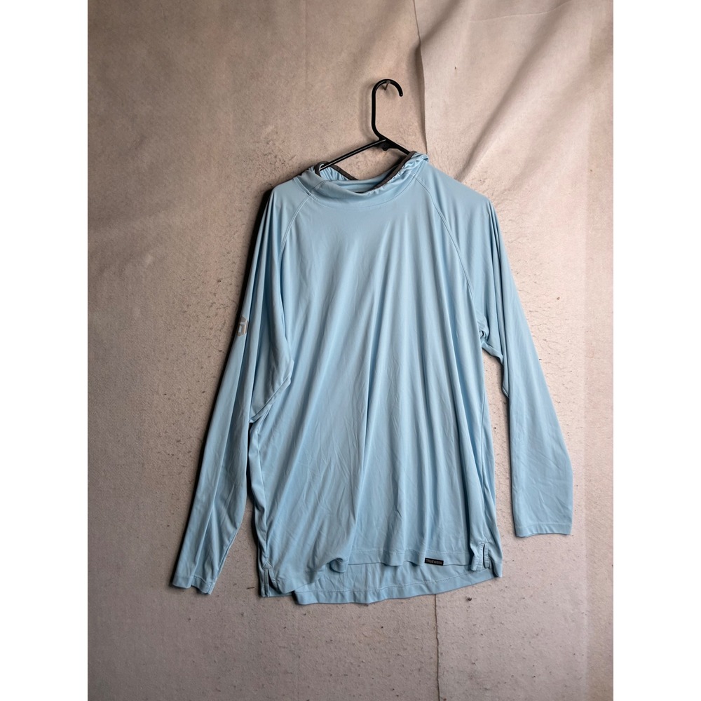 Truewerk B1 Sun Hoodie Mens XL Light Blue Long Sleeve Technical Workwear Shirt